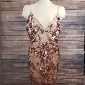 FASHION NOVA Honor Sequin RoseGold Dress size 3X